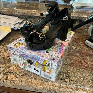 Brand new Jeffrey Campbell platform sandals, size 38, black patent